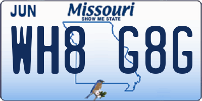 MO license plate WH8G8G