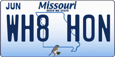 MO license plate WH8H0N