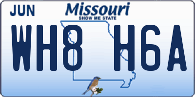 MO license plate WH8H6A