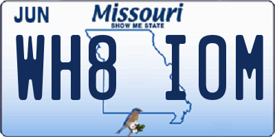 MO license plate WH8I0M