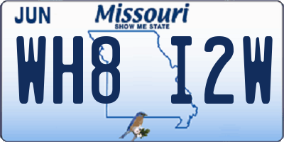 MO license plate WH8I2W