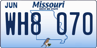 MO license plate WH8O7O