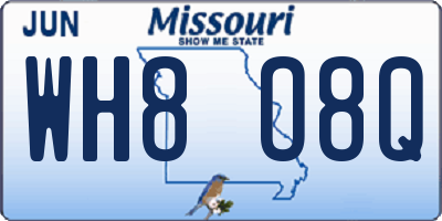MO license plate WH8O8Q