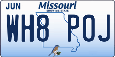 MO license plate WH8P0J