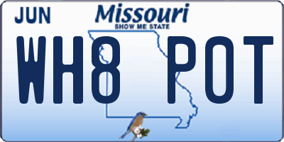 MO license plate WH8P0T