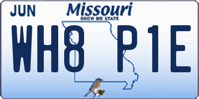 MO license plate WH8P1E