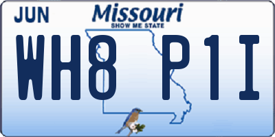 MO license plate WH8P1I