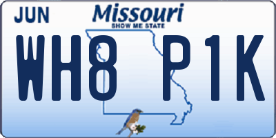 MO license plate WH8P1K