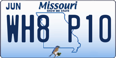 MO license plate WH8P1O