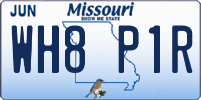 MO license plate WH8P1R