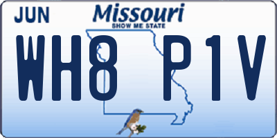 MO license plate WH8P1V