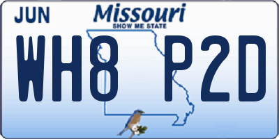 MO license plate WH8P2D