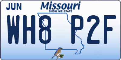 MO license plate WH8P2F
