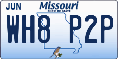 MO license plate WH8P2P