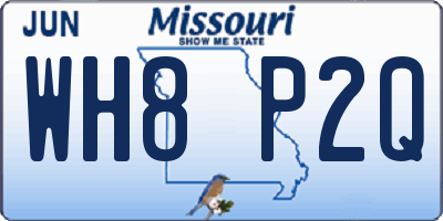 MO license plate WH8P2Q