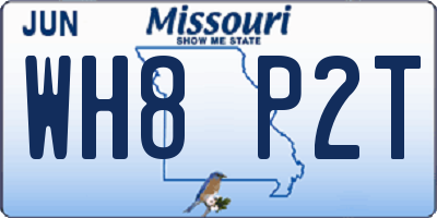 MO license plate WH8P2T