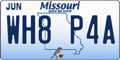 MO license plate WH8P4A