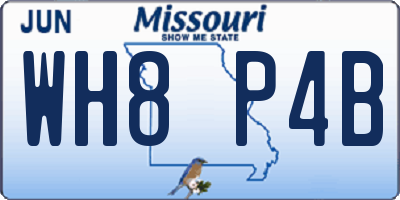 MO license plate WH8P4B