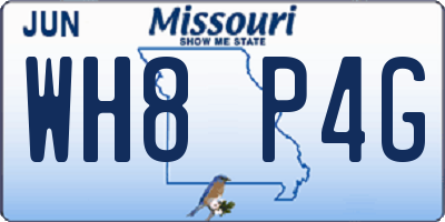 MO license plate WH8P4G