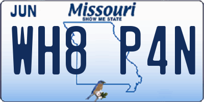 MO license plate WH8P4N