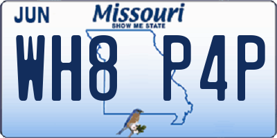 MO license plate WH8P4P