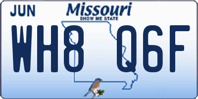 MO license plate WH8Q6F
