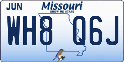 MO license plate WH8Q6J