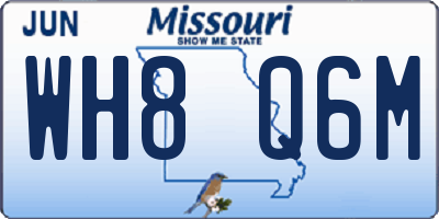 MO license plate WH8Q6M