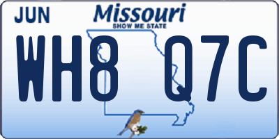 MO license plate WH8Q7C