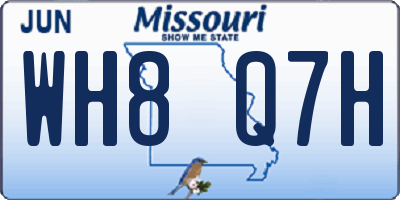 MO license plate WH8Q7H