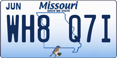MO license plate WH8Q7I