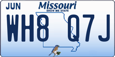 MO license plate WH8Q7J