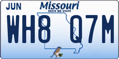 MO license plate WH8Q7M