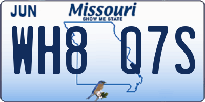 MO license plate WH8Q7S