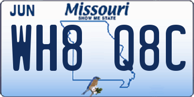MO license plate WH8Q8C