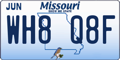 MO license plate WH8Q8F