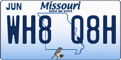 MO license plate WH8Q8H