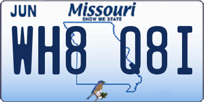 MO license plate WH8Q8I