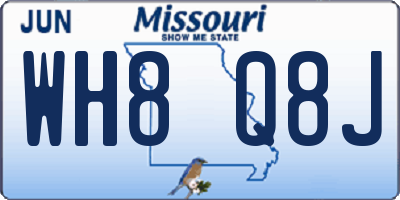 MO license plate WH8Q8J