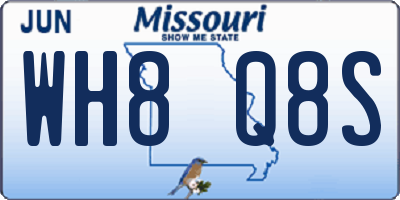 MO license plate WH8Q8S