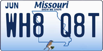 MO license plate WH8Q8T