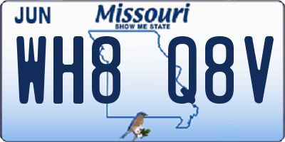 MO license plate WH8Q8V