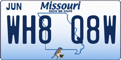 MO license plate WH8Q8W