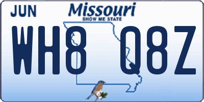 MO license plate WH8Q8Z