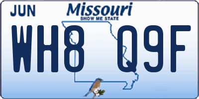 MO license plate WH8Q9F