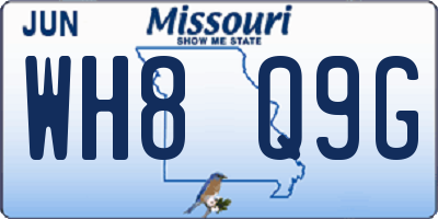 MO license plate WH8Q9G