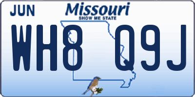MO license plate WH8Q9J