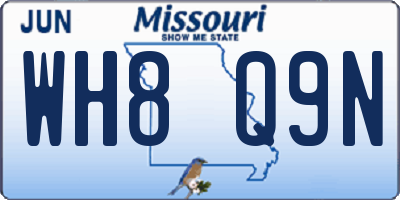 MO license plate WH8Q9N