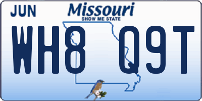 MO license plate WH8Q9T