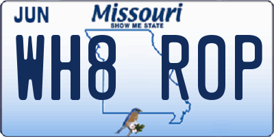 MO license plate WH8R0P